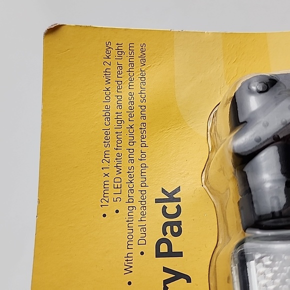 Rolson Bike Accessory Pack LED Lights Lock Dual Headed Pump Presta Schrader - Picture 3 of 12